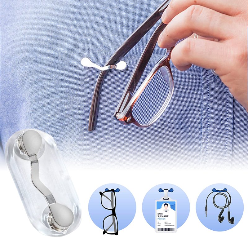 2 Pc - Magnetic Eye Glass Holder Spectacle Sunglasses Clip Badge